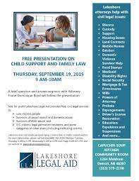 Offers a wide range of legal services. 20190919 Capuchin Flyer Revised 7 29 19 Page 001 Lakeshore Legal Aid