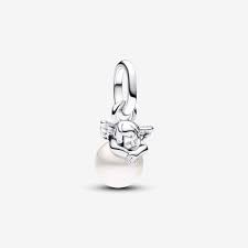 Pandora Moments Cupid Angel Mini Vedhæng i Sterling Sølv med Perle 793108C01
