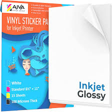 It will flawlessly cut over 100+ different types of materials including premium vinyl, iron on and htv vinyl, cardstock, faux leather, adhesive foils, specialty paper, poster board and more. Printable Vinyl Sticker Paper For Inkjet Printers Glossy White 15 Self Adhesive Sheets Waterproof Sticker Paper Standard Letter Size 8 5 X 11 Amazon De Stationery Office Supplies