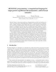 The fundamentals of engineering thermodynamics play an important role in moving towards a better world, through improvement in performance of the plant, equipment, and their overall design. Pdf Demonic Programming A Computational Language For Single Particle Equilibrium Thermodynamics And Its Formal Semantics