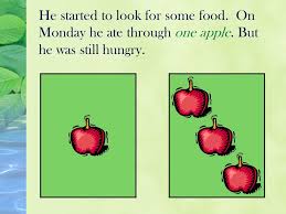 After popping out of an egg on sunday, the very hungry caterpillar eats holes through the book's pages as he eats his way through a variety of foods, beginning with one apple on monday and two pears on tuesday and. The Very Hungry Caterpillar Ppt Video Online Download