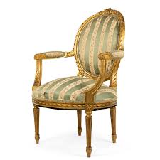 Cm 70 x 70 x. French Louis Xvi Gilt Arm Chair