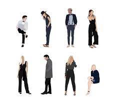 8 People Package Vector Clipart Png Ai Human Person Illustration Woman Man Party Croquis Personnes Personnages Png