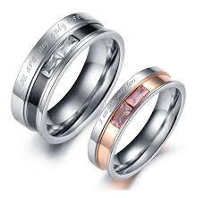 Global Jewelry Brand New Amazing Titanium Stainless Steel We Love Each Other Wedding Band Set Ann Rings For Men Stainless Steel Rings Stainless Steel Jewelry