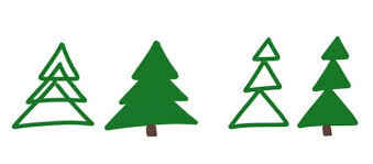 Then, draw 5 curved horizontal lines spaced out evenly along the height of the triangle, going past the edges of the triangle. 6 Easy Ways To Draw A Christmas Tree Amy Latta Creations