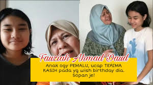 Her mother saadiah was an actress and her father ahmad was an actor. Ank Angkat Ogy Ahmad Daud Aminah Aishah Ucap Terima Kasih Pada Yang Wish Birthday Dia Youtube