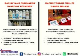 Pegawai pelesenan racun makhluk perosak bahagian kawalan racun perosak jabatan pertanian. Terminex Pest Control Malaysia On Twitter Berhati Hati Dengan Racun Serangga Yang Tidak Berdaftar Bahan Yang Digunakan Mungkin Dapat Membunuh Serangga Perosak Dan Juga Manusia Sekali Gus Jalan Yang Lebih Selamat Ambil