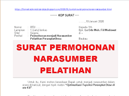 15 Contoh Surat Permohonan Narasumber 2020 Format Administrasi Desa