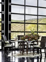 Black Bamboo Rectangular Dining Table With Antalya Dining Side And Arm Chairs