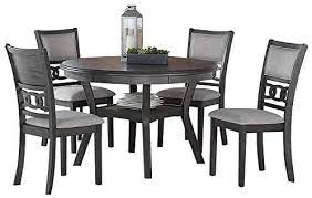 Amazon Com New Classic Furniture Gia 5 Piece Round Dining Table Set 47 Inch Gray Furniture In 2021 New Classic Furniture Round Dining Table Sets Classic Furniture