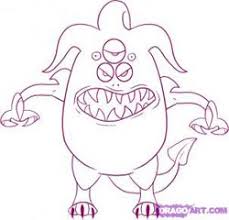 The ones placed on the same place than a human will be constructed like this: How To Draw Cartoon Monsters How To Draw Monsters Step By Step Cartoon Monsters Monster Drawing Cartoon Drawings