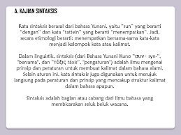 Kata sintaksis juga sering digunakan untuk merujuk pada aturan yang mengatur sistem matematika seperti logika, bahasa pemrograman komputer dan bahasa formal buatan. Lokal Bahasa Indonesia A Ppt Download