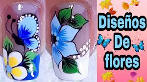 Decoración de uñas para pies mariposa y. 2 Disenos De Unas Con Flores Y Mariposa Decoracion De Unas En Colores Celeste Y Azul Unas Bonitas Youtube