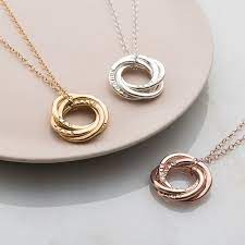 The Beautiful Personalised Four Ring Russian Necklace Is A Variation Of Our Bestselling Personalised Russian Ring Necklace Russian Ring Ring Necklace Necklace