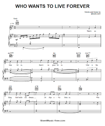 Who Wants To Live Forever Sheet Music Queen Sheetmusic Free Com