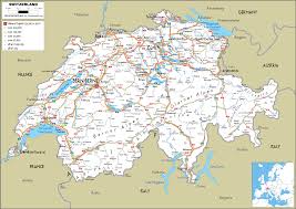 İsviçre'nin başkenti, şehirleri ve bölgeleri. Switzerland Map Road Worldometer