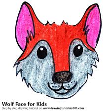 This tutorial was made to help artists discover how to draw a wolf in a pro way. Learn How To Draw A Wolf Face For Kids Animal Faces For Kids Step By Step Drawing Tutorials