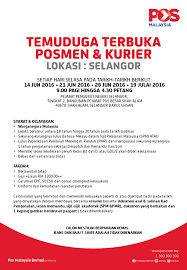 Here are the details of posting hours and window collection hours for pos laju shah alam main office. Kekosongan Segera Di Pusat Mel Nasional Dan Temuduga Terbuka Posmen Dan Kurier Pos Malaysia Jobcari Com Jawatan Kosong Terkini