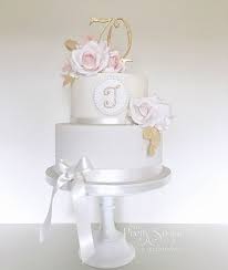 70th Birthday Cake Ideas For Mom Two Tier Monogram 70th Birthday Cake In Gold And Blush Pink Cool Birthday Cakes Birthday Cake For Mom 70th Birthday Cake