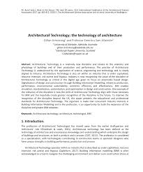 Why your choice of architectural resume accomplishments makes all the difference. Pdf Architectural Technology The Technology Of Architecture