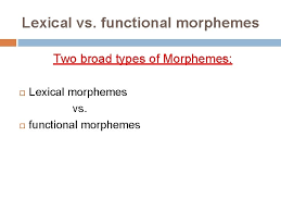 The grammatical or functional morphemes are those morphemes that consist of functional words in a language such as prepositions, conjunctions. Week 3 Morphology Dr Monira I Almohizea What