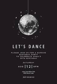 Black And White Theme Party Invitations Templates Disco Ball Party Invitation Template Free Greetings Island Dance Party Invitations Party Invite Template Party Invitations Printable