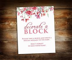 Decorate A Block Sign A Block Pastel Baby Shower Baby Shower Sign Baby Shower Games Printable Decorate A Block Baby Shower Signs Pastel Baby Shower