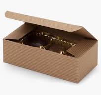 Kraft Pinstripe Candy Box, 1/2 lb, 5.5 x 2.75 x 1.75", 100 Pk
