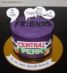 Personalized Simple Birthday Cake For Boyfriend Friends Tv Show Theme Small Customized Designer Fondant Cake By Sweet Mantra Customized 3d Cakes Des Friends Birthday Cake Friends Cake Birthday Cake For Him