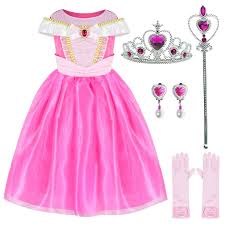 Birthday Outfits For 10 Year Olds Girls Sleeping Beauty Princess Aurora Costume Girls Birthday Party Dress Up With Accessories Girls Birthday Party Dress Princess Aurora Costume Birthday Party Dress
