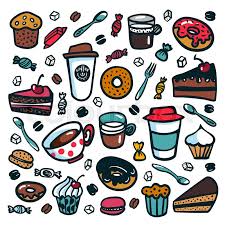 ثيم ubuntu لنظام windows 10 : Coffee Background Colorful Doodle Stock Vector Colourbox