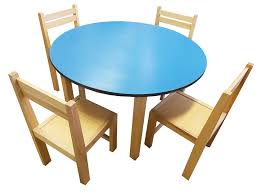 Play tables are ideal for arts and crafts, snack time, and games. Kids Round Table And 4 Chairs Set Phd London United Kingdom