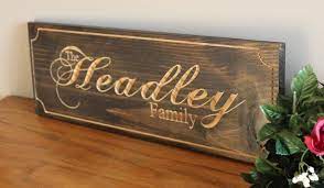 Personalized Last Name Carved Wood Sign Carved Wood Signs Wood Signs Carved Wood Wall Art