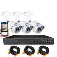 O functie care a ajuns banala. Kit Supraveghere Video Aku 3 Camere Super Clear Ahd 4mp Dvr 4 Canale Full Hd