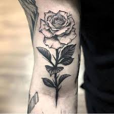 350x350 long stem rose temporary tattoo long stemmed rose tattoo. Check Out This Long Stem Rose Done By Golden Rooster Tattoo Parlor Facebook