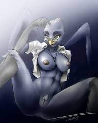 Xbooru - avian beak bird breasts female flying furry glasses necklace  nipples nude open shirt pussy shirt solo white-devil (artist) wings | 282786