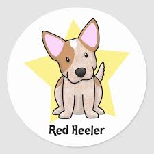 Kawaii Star Red Heeler Classic Round Sticker Zazzle Com Red Heeler Heeler Dog Drawing Simple