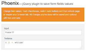 Save Form Data To Local Storage With Phoenix Or Sisyphus Jquery Plugins Javascript Html5 Jquery Plugins And More Your Library Of Scr Jquery Plugins Data