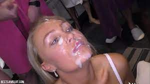 Masked blonde pornstar shows up at the studio to enjoy bukkake/gokkun and eat cum, but prefers to stay anonymous. Sexy German Blonde In Debut Bukkake Video Pervert Tube