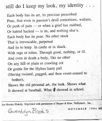 Poem By Gwendolyn Brooks Physical Uniqueness Of Each Of Us Poems Words Quotes