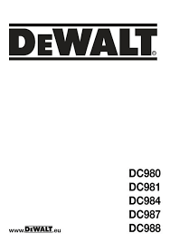 This manual contains important safety instructions for battery. Instruction Manual English Service Dewalt