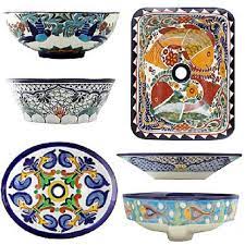 Analyze the available room in your bathroom and buy the suitable shape and size of your new painted talavera sink. Mexican Bathroom Sinks