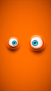 Cool Cartoon Eyes On Orange Background Wallpapers For Iphone 7 Get Free At The Everpix App Funny Cartoon Faces Emoji Wallpaper Funny Phone Wallpaper