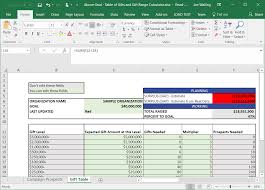 Table Of Gifts And Gift Calculator Above Goal