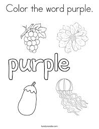 Purple works well for marketing because it is so vibrant and pops off the page. Color The Word Purple Coloring Page Twisty Noodle