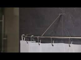 Duschvorhangstangen Aus Edelstahl Fur Badewanne Und Dusche Als Halterung Fur Duschvorhange In L Form In Rund Duschvorhangstange Duschvorhang Halterung Dusche