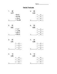 Multiplication Partial Products Worksheet Partial Product Multiplication Partial Products Multiplication