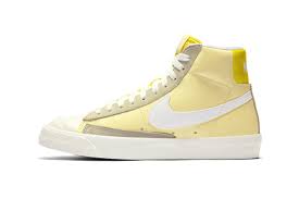 Nike continues growing their flora pack with another upcoming blazer mid that nods to catechu, an extract of acacia trees used variously as a food additive check out the official photos below, and look for the nike blazer mid 77 catechu to release in the coming weeks at select retailers and nike.com. Nike Blazer Mid 77 Pastel Yellow White Release Hypebae