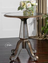 Steel frame in brass finish. Antique Mirrored Pedestal Accent Side Table Buy Online In Andorra At Andorra Desertcart Com Productid 52101126