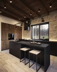 Cuisine Noire Sol Clair Cuisine Moderne Cuisines Maison Cuisine Loft